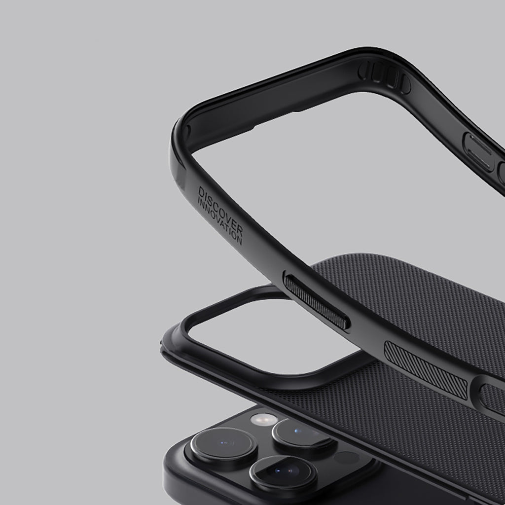 Nillkin Super Frosted Shield Pro dėklas iPhone 16 Pro – juodas