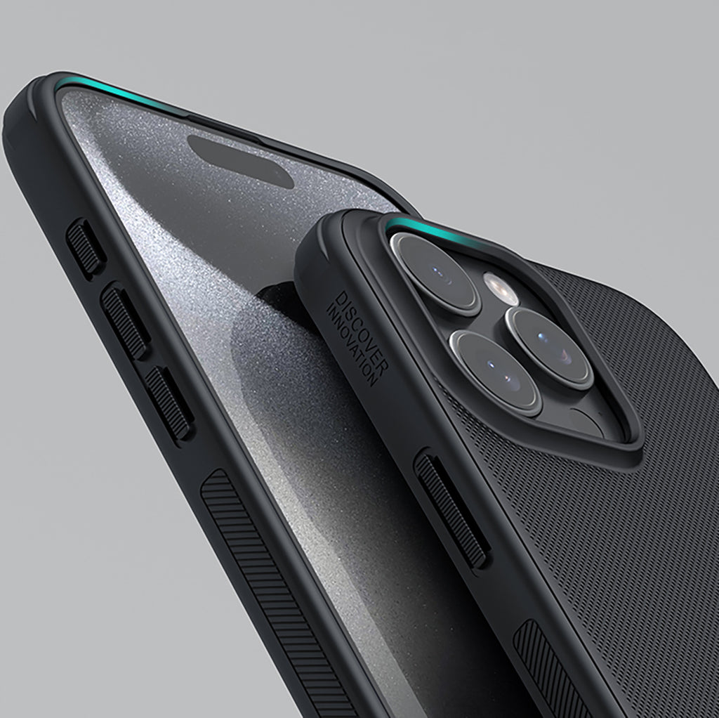 Nillkin Super Frosted Shield Pro dėklas iPhone 16 Pro – juodas
