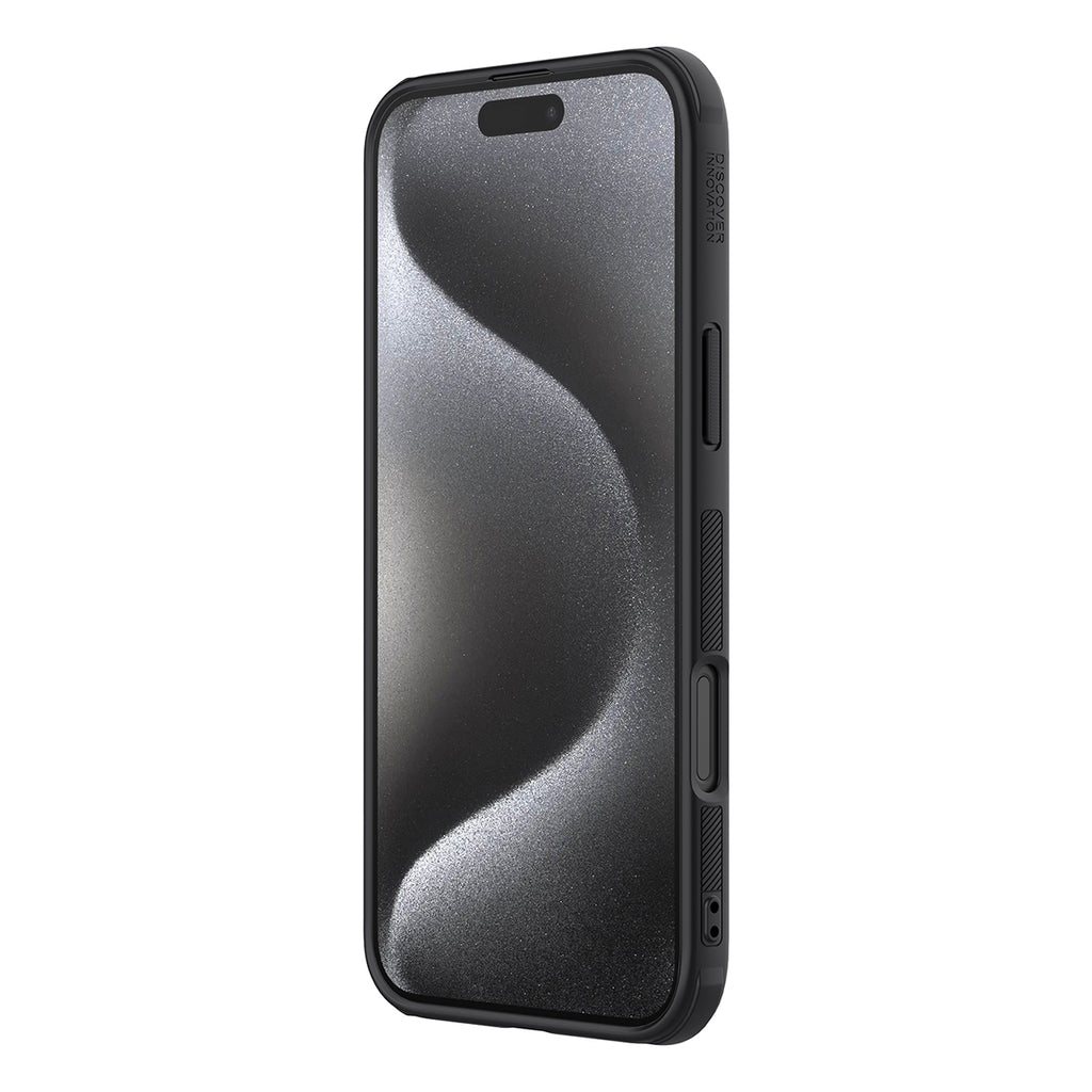 Nillkin Super Frosted Shield Pro dėklas iPhone 16 Pro – juodas