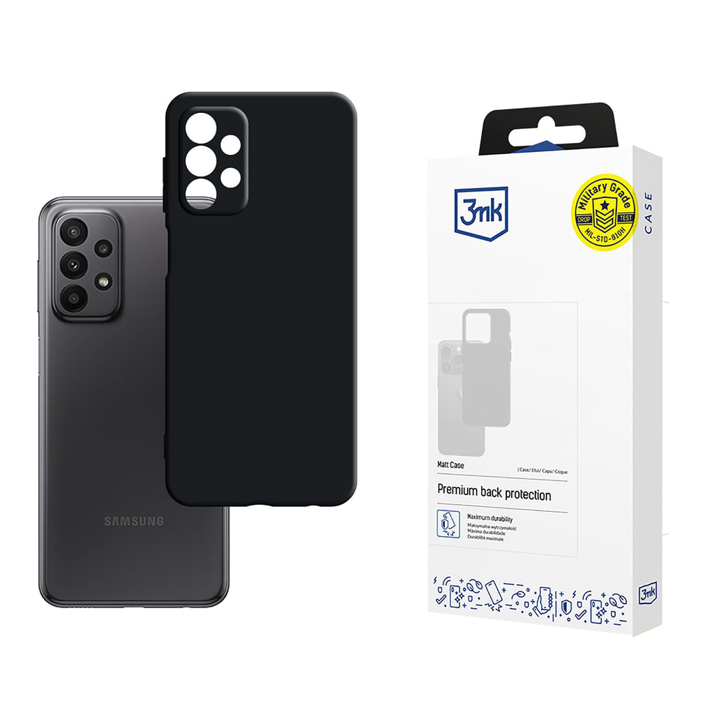 3mk Matt Case dėklas Samsung Galaxy A23 / A23 5G - juodas -- Samsung Galaxy A23