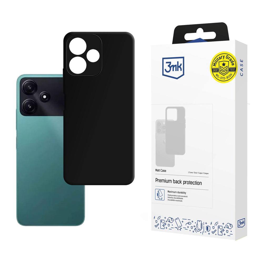 3mk Matt Case Xiaomi Poco M6 Pro 5G - juodas -- Xiaomi Poco M6 Pro 4G