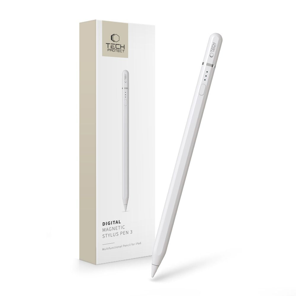 Tech-Protect Digital Magnetic Stylus Pen 3 Magnetic, skirtas iPad planšetiniam kompiuteriui – baltas -- Stylus Pens