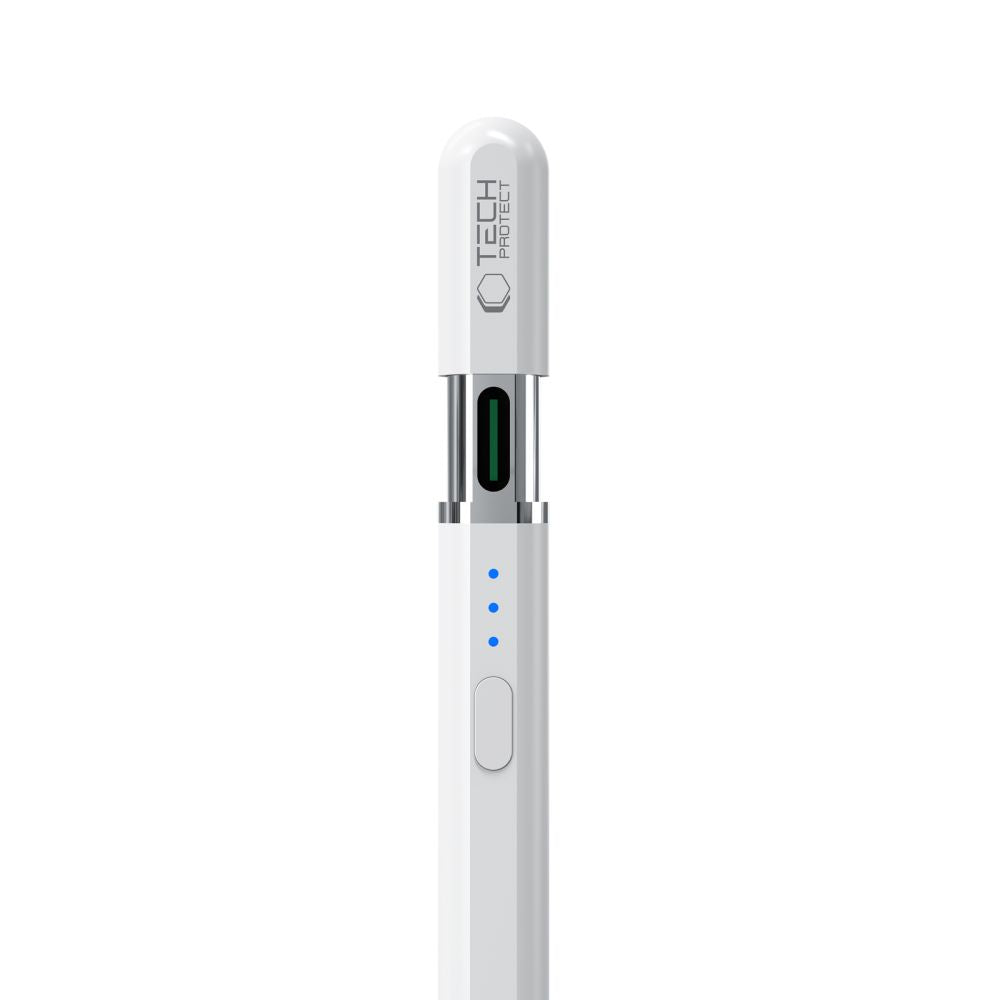 Tech-Protect Digital Magnetic Stylus Pen 3 Magnetic, skirtas iPad planšetiniam kompiuteriui – baltas -- Stylus Pens
