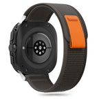 Tech-Protect nailoninis dirželis, skirtas Samsung Galaxy Watch Ultra (47mm) – juodas/oranžinis -- Samsung Galaxy Watch Ultra