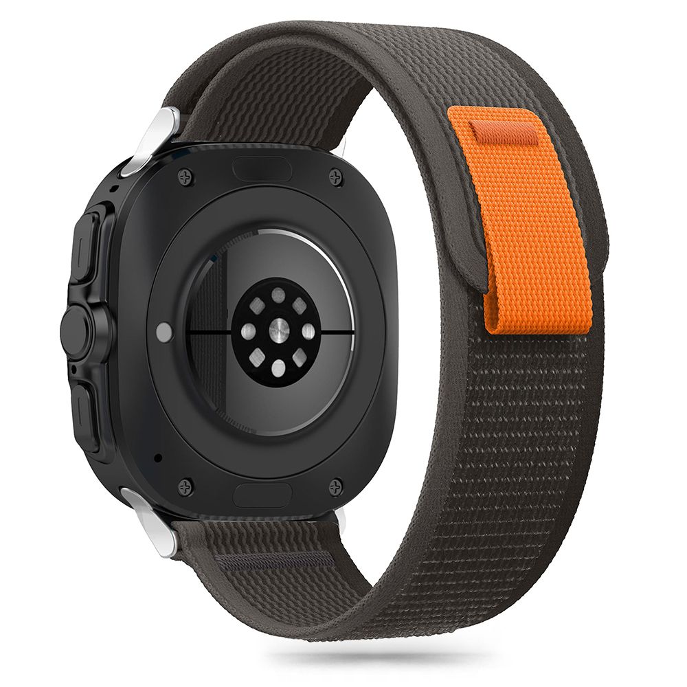 Tech-Protect nailoninis dirželis, skirtas Samsung Galaxy Watch Ultra (47mm) – juodas/oranžinis -- Samsung Galaxy Watch Ultra