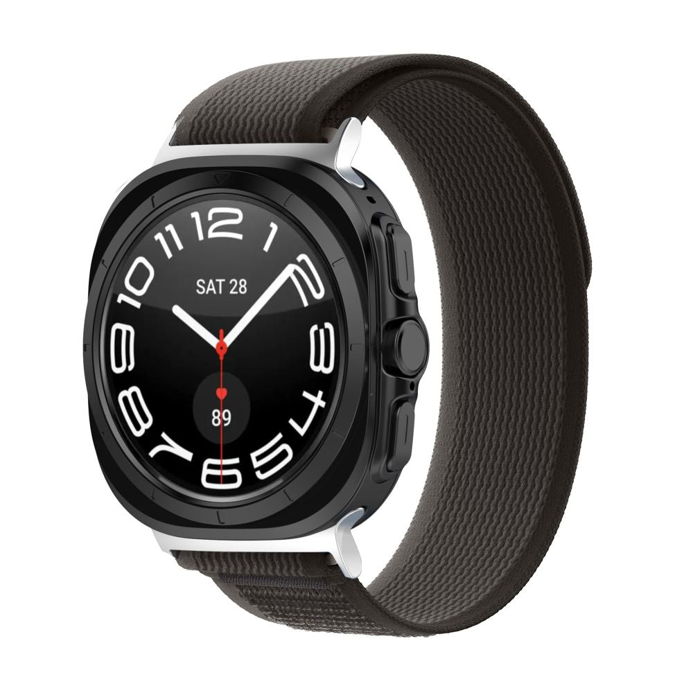 Tech-Protect nailoninis dirželis, skirtas Samsung Galaxy Watch Ultra (47mm) – juodas/oranžinis -- Samsung Galaxy Watch Ultra