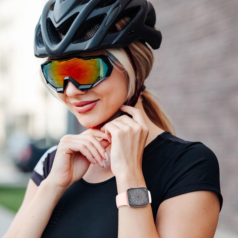 Tech-Protect silikoninis dirželis, skirtas Apple Watch 4/5/6/7/8/9/SE (38/40/41 mm) – smėlio spalvos -- Apple Watch 4