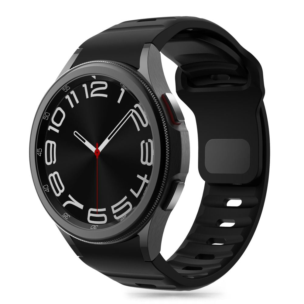 Tech-Protect silikoninis dirželis, skirtas Samsung Galaxy Watch 4 / 5 / 5 Pro / 6 / 7 / FE - juodas -- Samsung Galaxy Watch 4