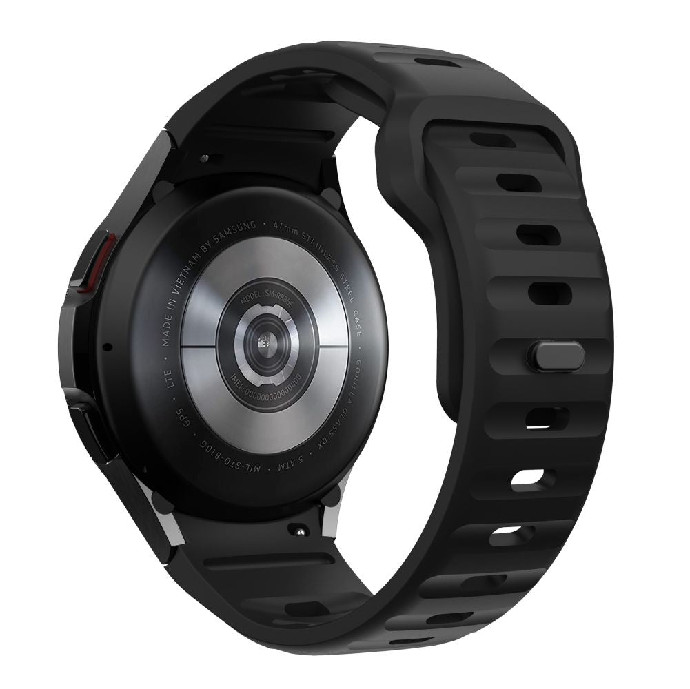 Tech-Protect silikoninis dirželis, skirtas Samsung Galaxy Watch 4 / 5 / 5 Pro / 6 / 7 / FE - juodas -- Samsung Galaxy Watch 4