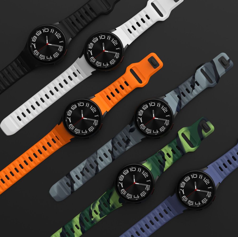 Tech-Protect silikoninis dirželis, skirtas Samsung Galaxy Watch 4 / 5 / 5 Pro / 6 / 7 / FE - juodas -- Samsung Galaxy Watch 4