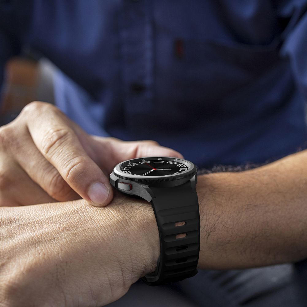 Tech-Protect silikoninis dirželis, skirtas Samsung Galaxy Watch 4 / 5 / 5 Pro / 6 / 7 / FE - juodas -- Samsung Galaxy Watch 4
