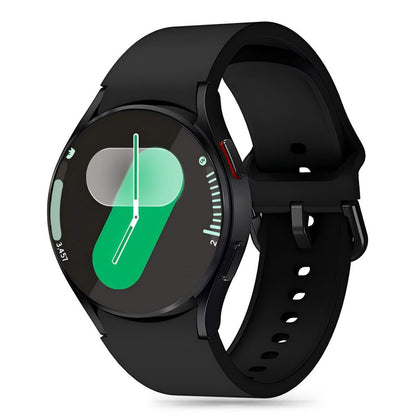 Tech-Protect silikoninis dirželis, skirtas Samsung Galaxy Watch 4 / 5 / 5 Pro / 6 / 7 / FE - juodas -- Samsung Galaxy Watch 4
