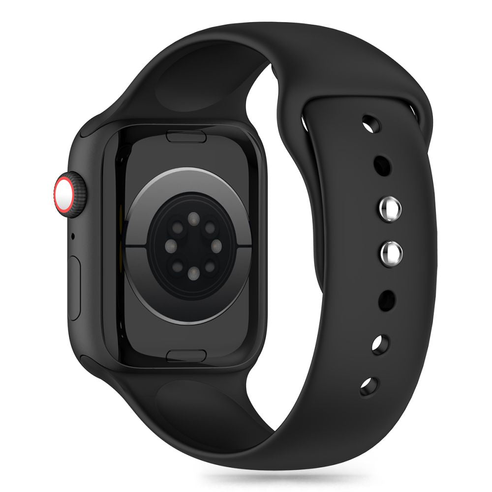 Tech-Protect silikoninis dirželis, skirtas Apple Watch 4/5/6/7/8/9/SE (38/40/41 mm) – juodas -- Apple Watch 4