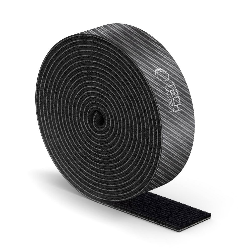 Tech-Protect Velcro laidų tvarkyklė 3m - juoda -- Cable Organizers