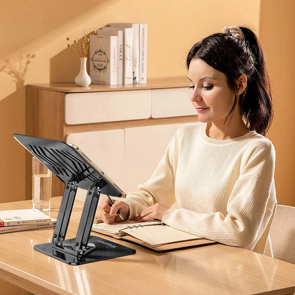Wozinsky WRS-CPY84SB 360 aliuminio nešiojamojo kompiuterio ir planšetinio kompiuterio stovas + nemokamas išmanaus...
