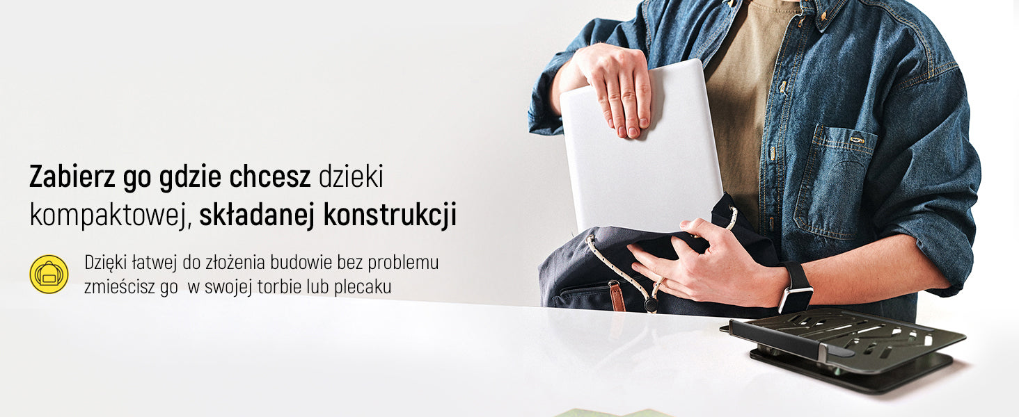 Wozinsky WRS-CPY84SB 360 aliuminio nešiojamojo kompiuterio ir planšetinio kompiuterio stovas + nemokamas išmanaus...