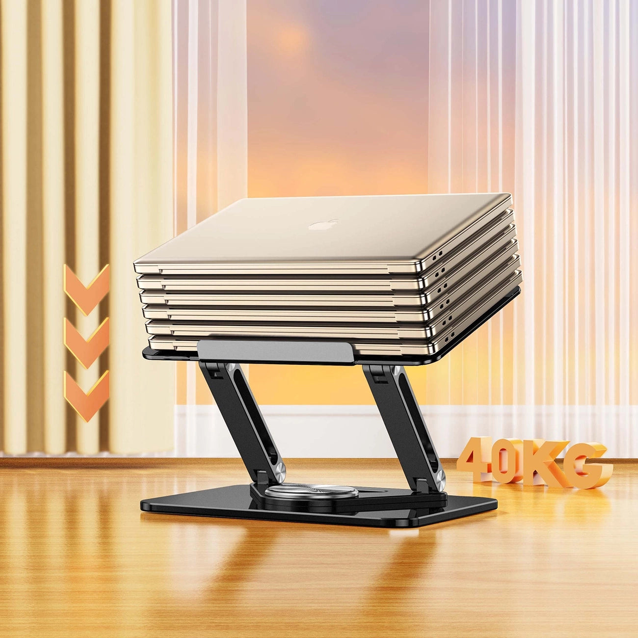Wozinsky WRS-CPY84SB 360 aliuminio nešiojamojo kompiuterio ir planšetinio kompiuterio stovas + nemokamas išmanaus...