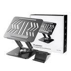 Wozinsky WRS-CPY84SB 360 aliuminio nešiojamojo kompiuterio ir planšetinio kompiuterio stovas + nemokamas išmanaus...
