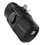 Wozinsky WF16-YCS 5000mAh 15W USB-C Mini Išorinė baterija su integruotu USB-C laidu ir Apple Watch įkrovikliu - juodas