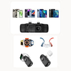 Wozinsky WF16-YLS 5000mAh 15W Lightning Mini Išorinė baterija su integruotu USB-C laidu ir Apple Watch įkrovikliu - juodas