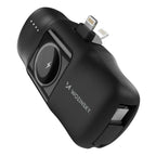 Wozinsky WF16-YLS 5000mAh 15W Lightning Mini Išorinė baterija su integruotu USB-C laidu ir Apple Watch įkrovikliu - juodas