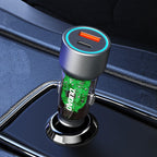 Dudao R4T 25W USB-A / USB-C automobilinis įkroviklis - pilkas -- Cell phone chargers