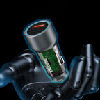 Dudao R4T 25W USB-A / USB-C automobilinis įkroviklis - pilkas -- Cell phone chargers