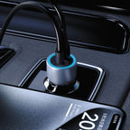 Dudao R4T 25W USB-A / USB-C automobilinis įkroviklis - pilkas -- Cell phone chargers
