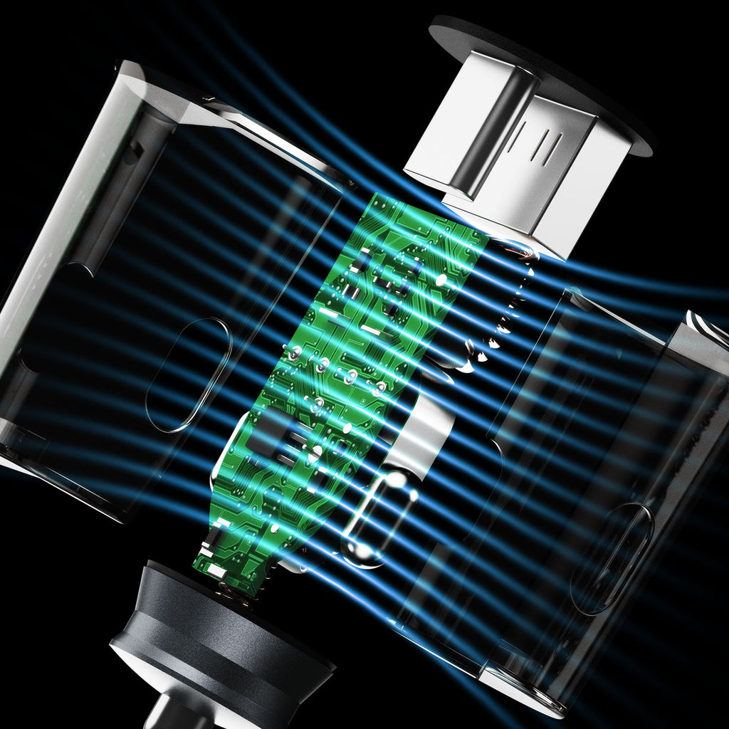 Dudao R4T 25W USB-A / USB-C automobilinis įkroviklis - pilkas -- Cell phone chargers