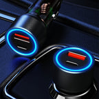Dudao R4T 25W USB-A / USB-C automobilinis įkroviklis - pilkas -- Cell phone chargers