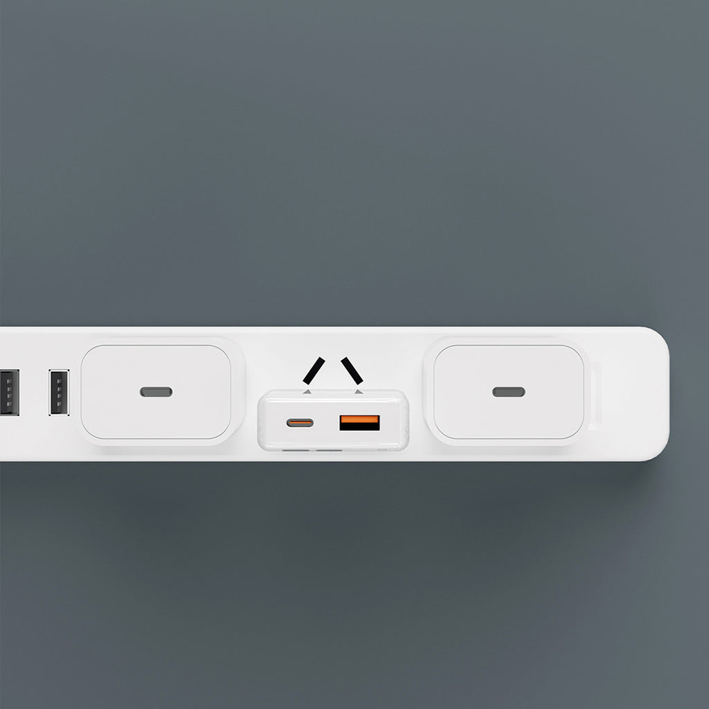 GaN Dudao A30EU 30W USB-A / USB-C sieninis įkroviklis - baltas