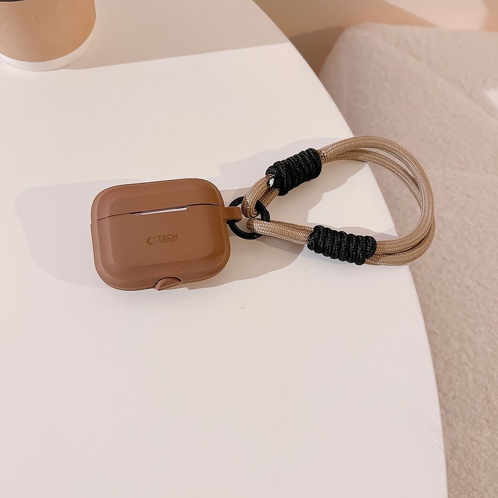 Tech-Protect dėklas AirPods Pro 1/2 – rudas su virvele -- AirPods Pro 1