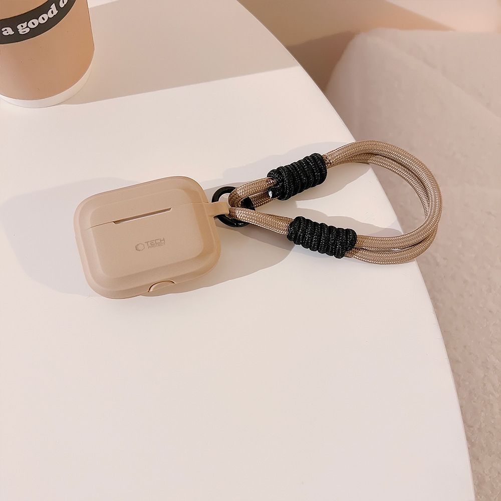 Tech-Protect dėklas su virvute AirPods Pro 1/2 – rudas -- AirPods Pro 1