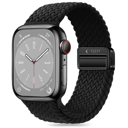 Tech-Protect Nylonmag dirželis, skirtas Apple Watch 4/5/6/7/8/9/SE/Ultra 1/2 (42/44/45/49 MM) – juodas -- Apple Watch 4