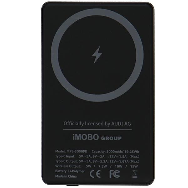 Audi Big Logo Išorinė baterija MagSafe indukcinė 15W 5000mAh - pilkas