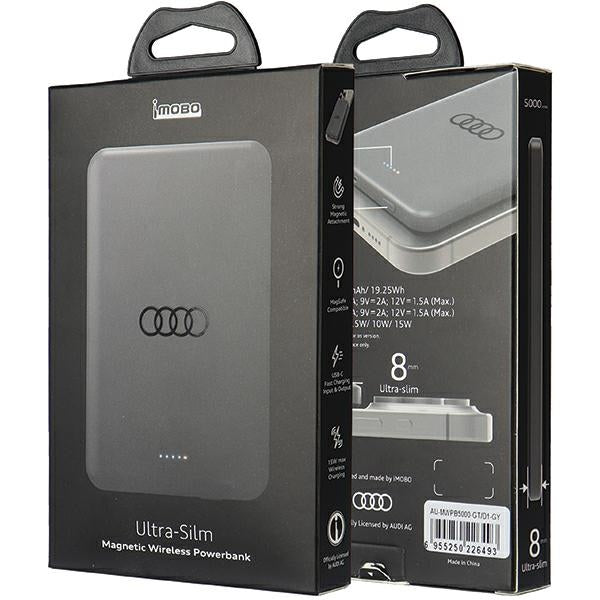 Audi Big Logo Išorinė baterija MagSafe indukcinė 15W 5000mAh - pilkas