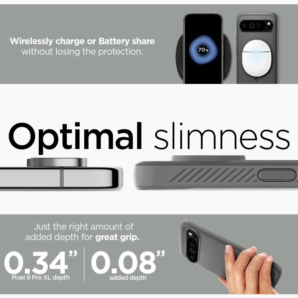 Spigen Rugged Armor dėklas Google Pixel 9 Pro XL – pilkas