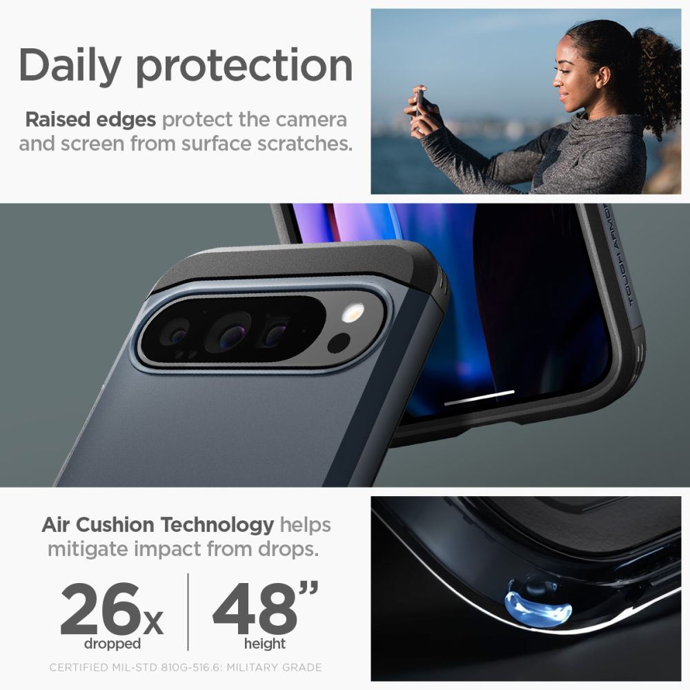 Spigen Tough Armor dėklas Google Pixel 9 Pro XL – grafitas