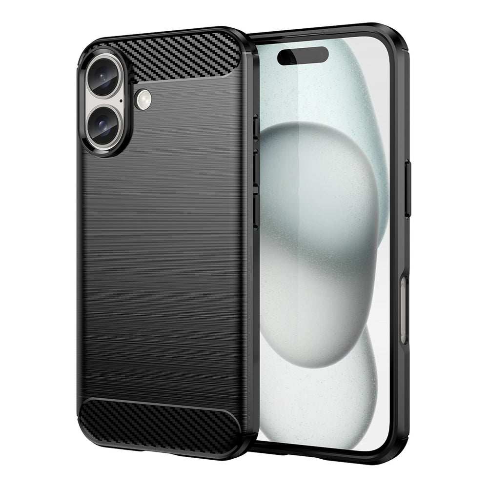 Carbon Case silikoninis dėklas iPhone 16 – juodas -- iPhone 16