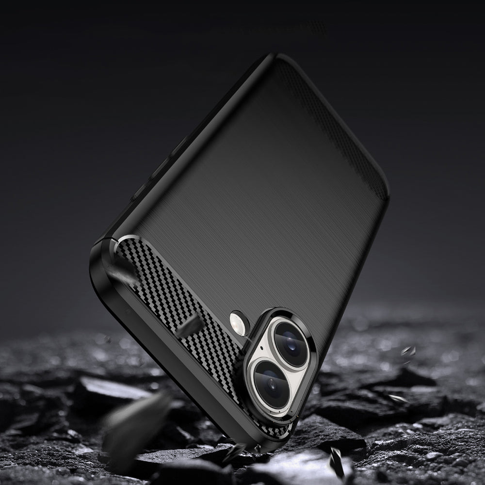 Carbon Case silikoninis dėklas iPhone 16 – juodas -- iPhone 16