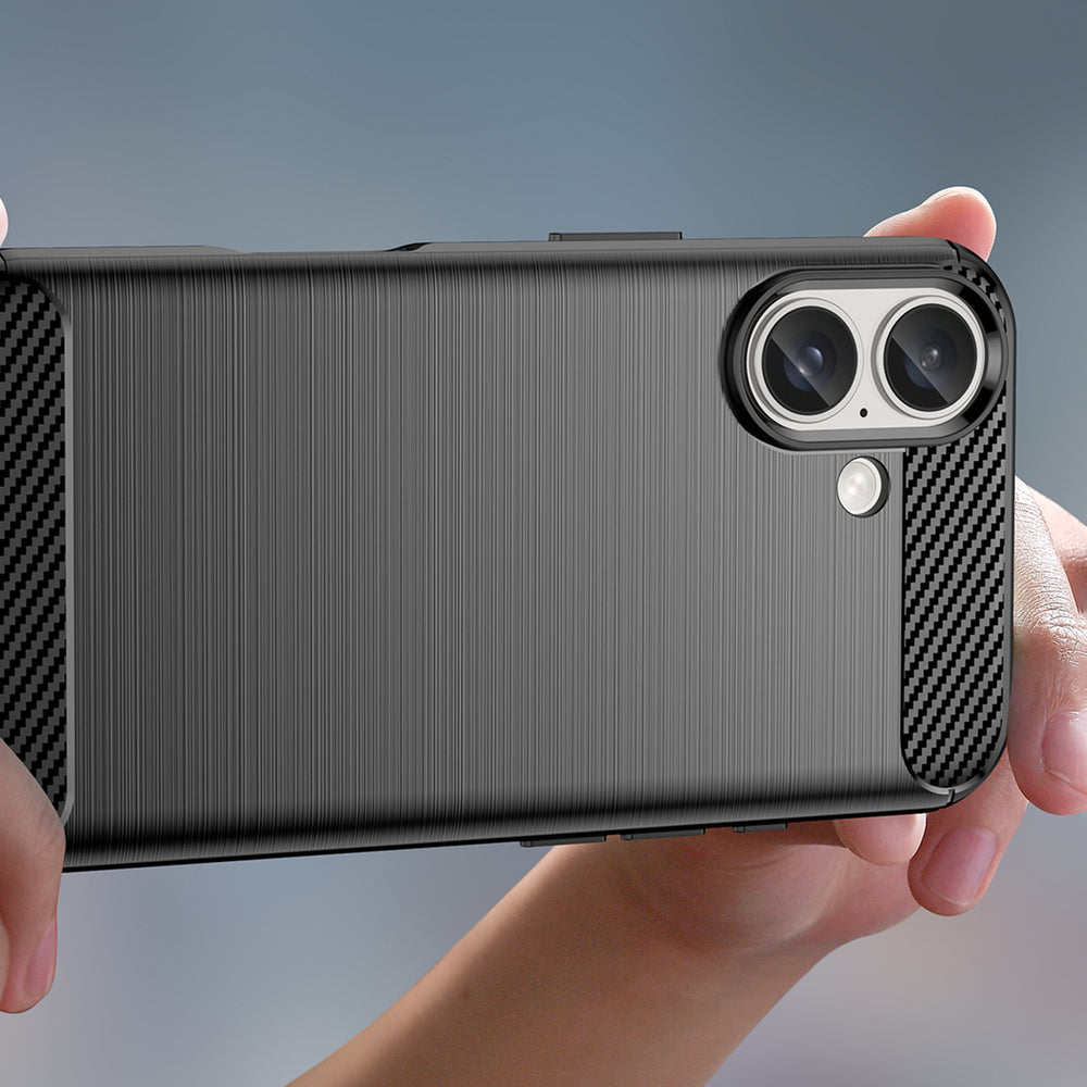 Carbon Case silikoninis dėklas iPhone 16 – juodas -- iPhone 16
