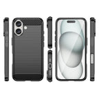 Carbon Case silikoninis dėklas iPhone 16 – juodas -- iPhone 16