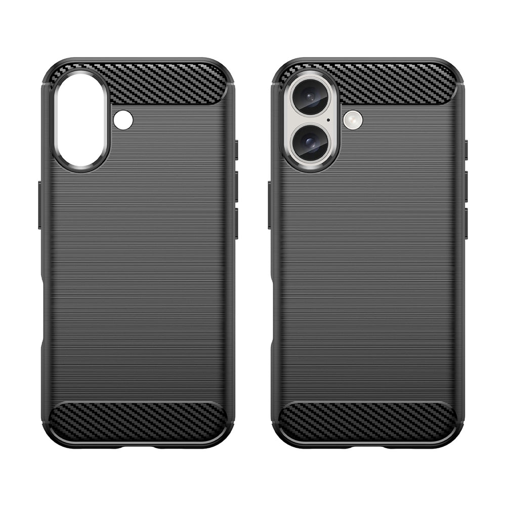 Carbon Case silikoninis dėklas iPhone 16 Plus – juodas -- iPhone 16 Plus