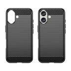 Carbon Case silikoninis dėklas iPhone 16 Plus – juodas -- iPhone 16 Plus