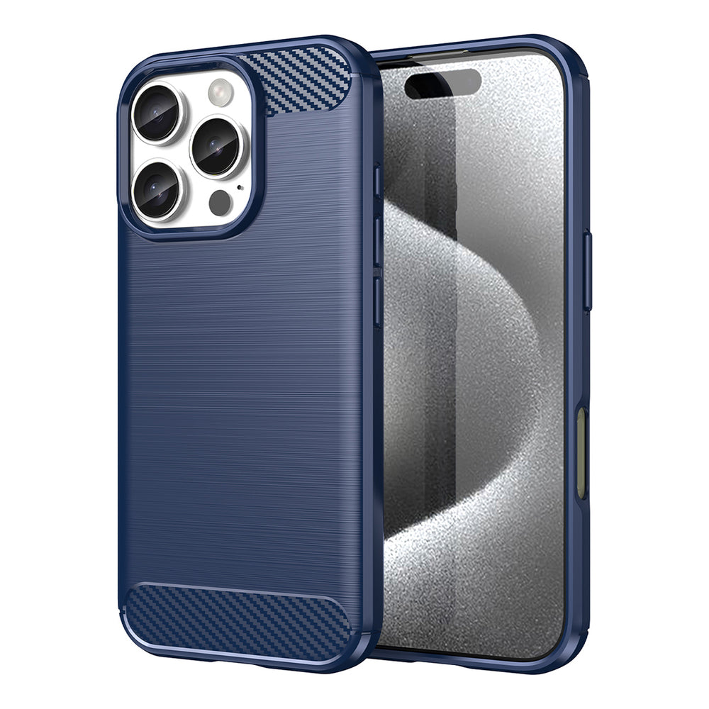 Carbon Case TPU dėklas iPhone 16 Pro Max – mėlynas -- iPhone 16 Pro Max
