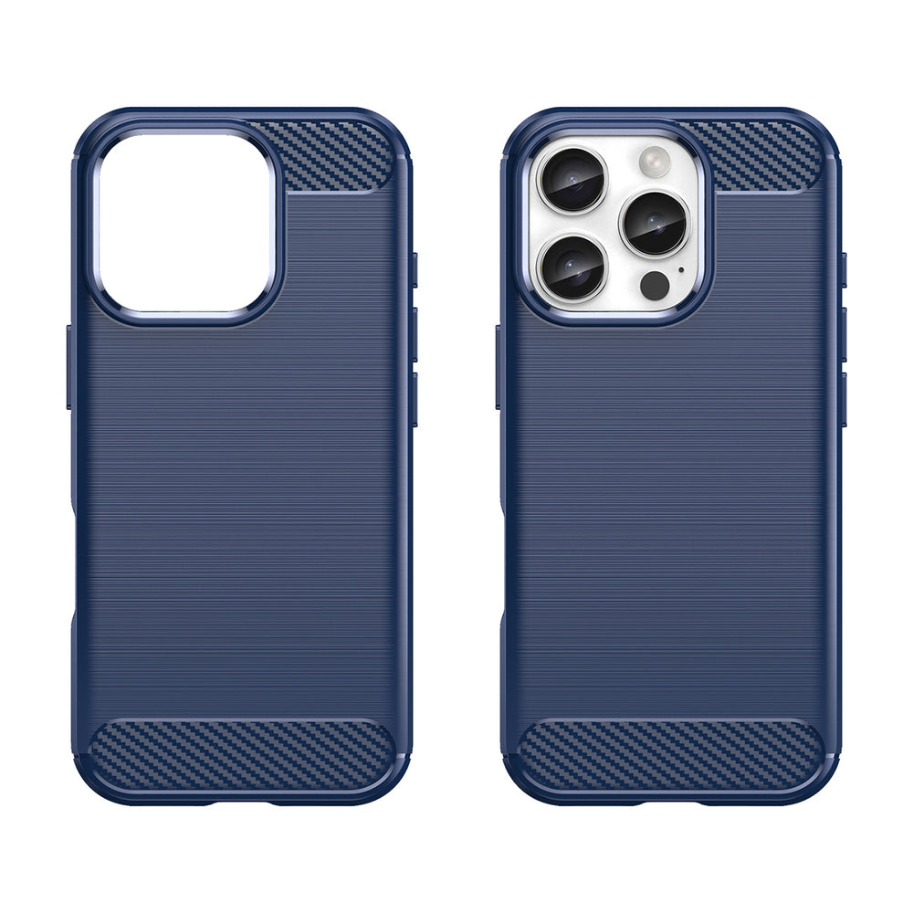 Carbon Case TPU dėklas iPhone 16 Pro Max – mėlynas -- iPhone 16 Pro Max