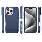 Carbon Case TPU dėklas iPhone 16 Pro Max – mėlynas -- iPhone 16 Pro Max