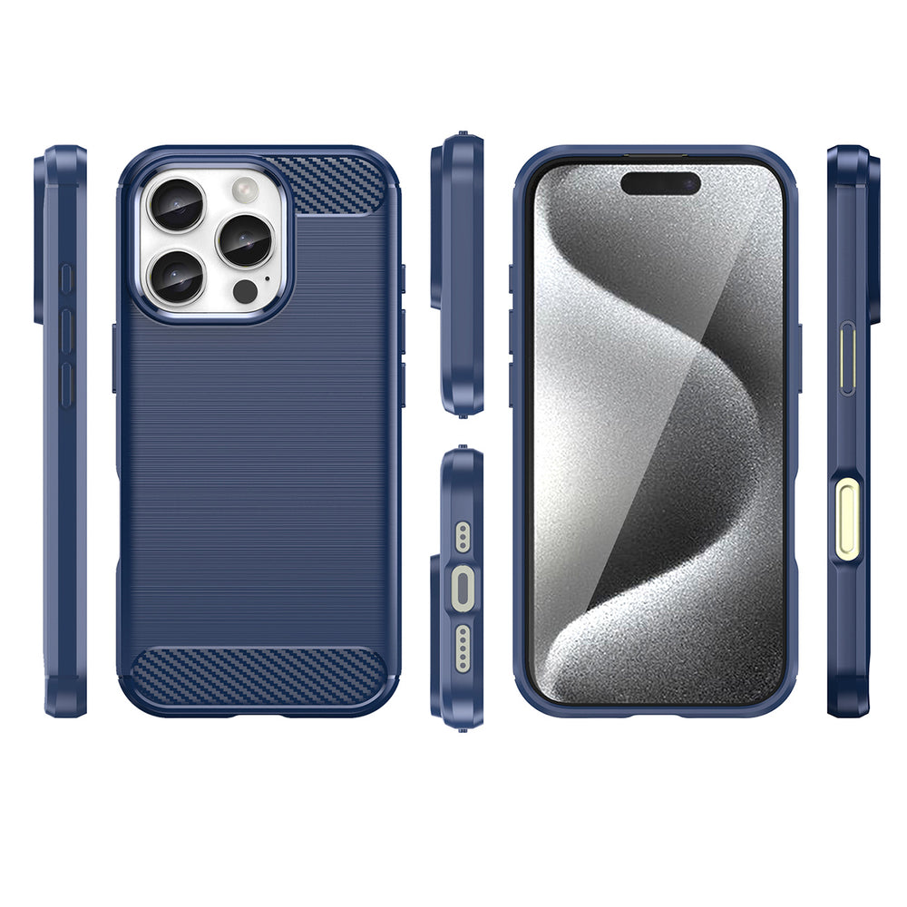 Carbon Case TPU dėklas iPhone 16 Pro Max – mėlynas -- iPhone 16 Pro Max