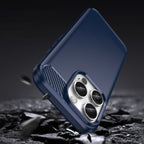 Carbon Case TPU dėklas iPhone 16 Pro Max – mėlynas -- iPhone 16 Pro Max