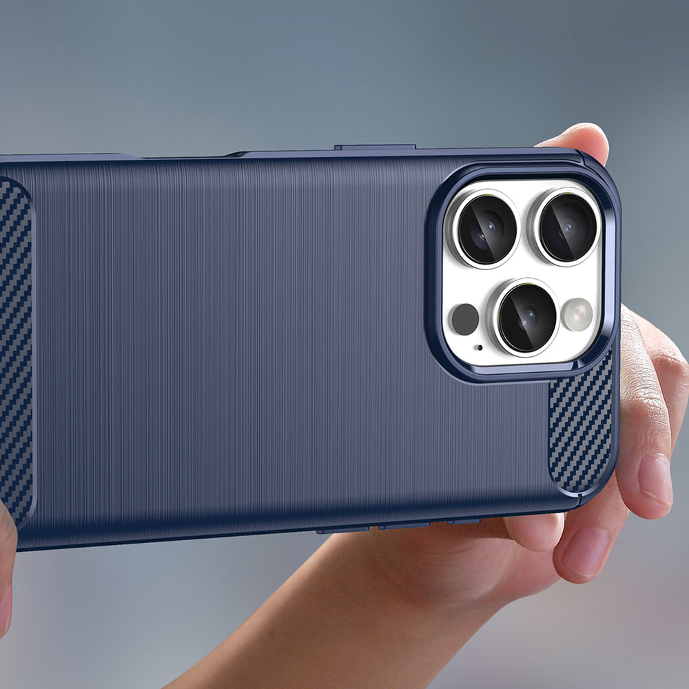 Carbon Case TPU dėklas iPhone 16 Pro Max – mėlynas -- iPhone 16 Pro Max